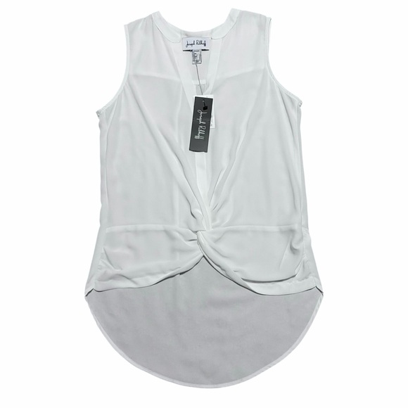 JOSEPH RIBKOFF NWT Ivory Sleeveless Twist Front Blouse 2 - Picture 2 of 10